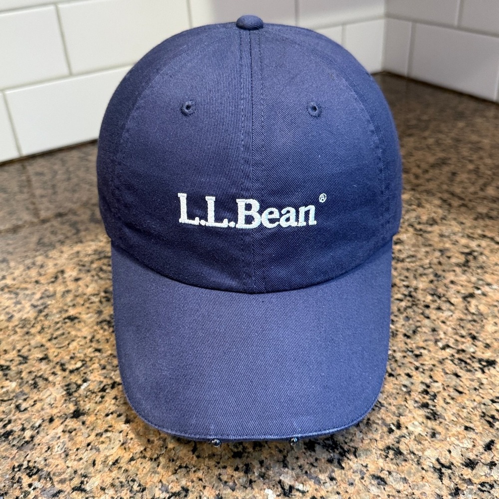 L.L.Bean Baseball Cap Hat Men OS Navy Blue Cotton Canvas LED Light